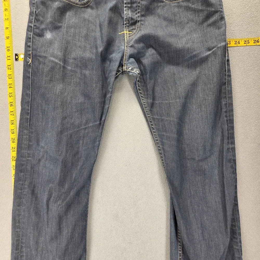 Vintage Levis 504 Jeans Mens Blue‎ Straight Engineered Altered Hem Fits 36x31
